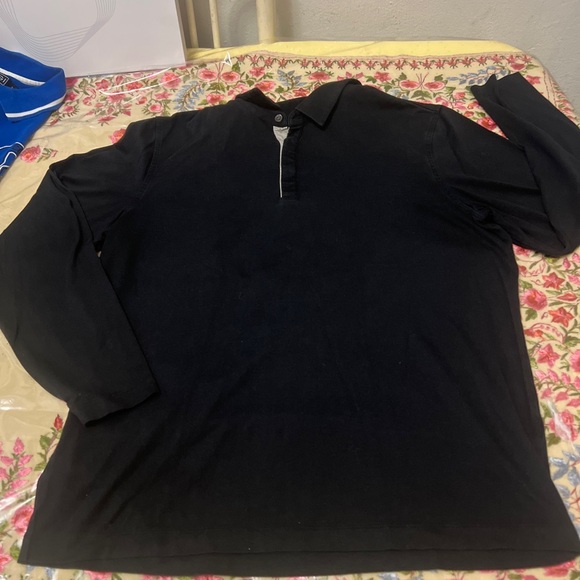 Theory Womans 1/4 Button Up Black Long Sleeves Size Large Preppy - Picture 8 of 12